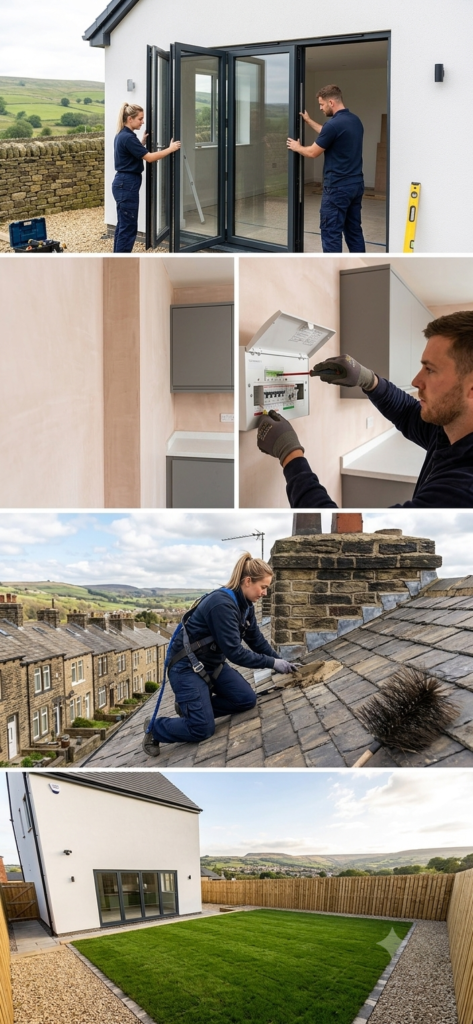 property services, Huddersfield, house extension, roofing, kitchen fitting, landscaping, groundwork, plumbing, electrician, security systems, West Yorkshire